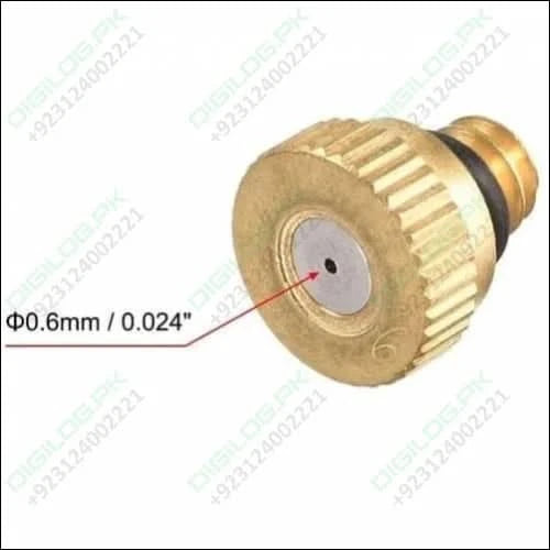 0.6mm Orifice Dia 9mm Long Brass Mist Nozzle