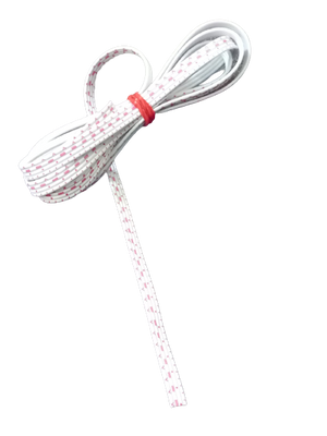 1 Meter 4 Pin JST Wire - shown as a long, white, flat ribbon cable with pink pattern markings, coiled and secured with a red rubber band.