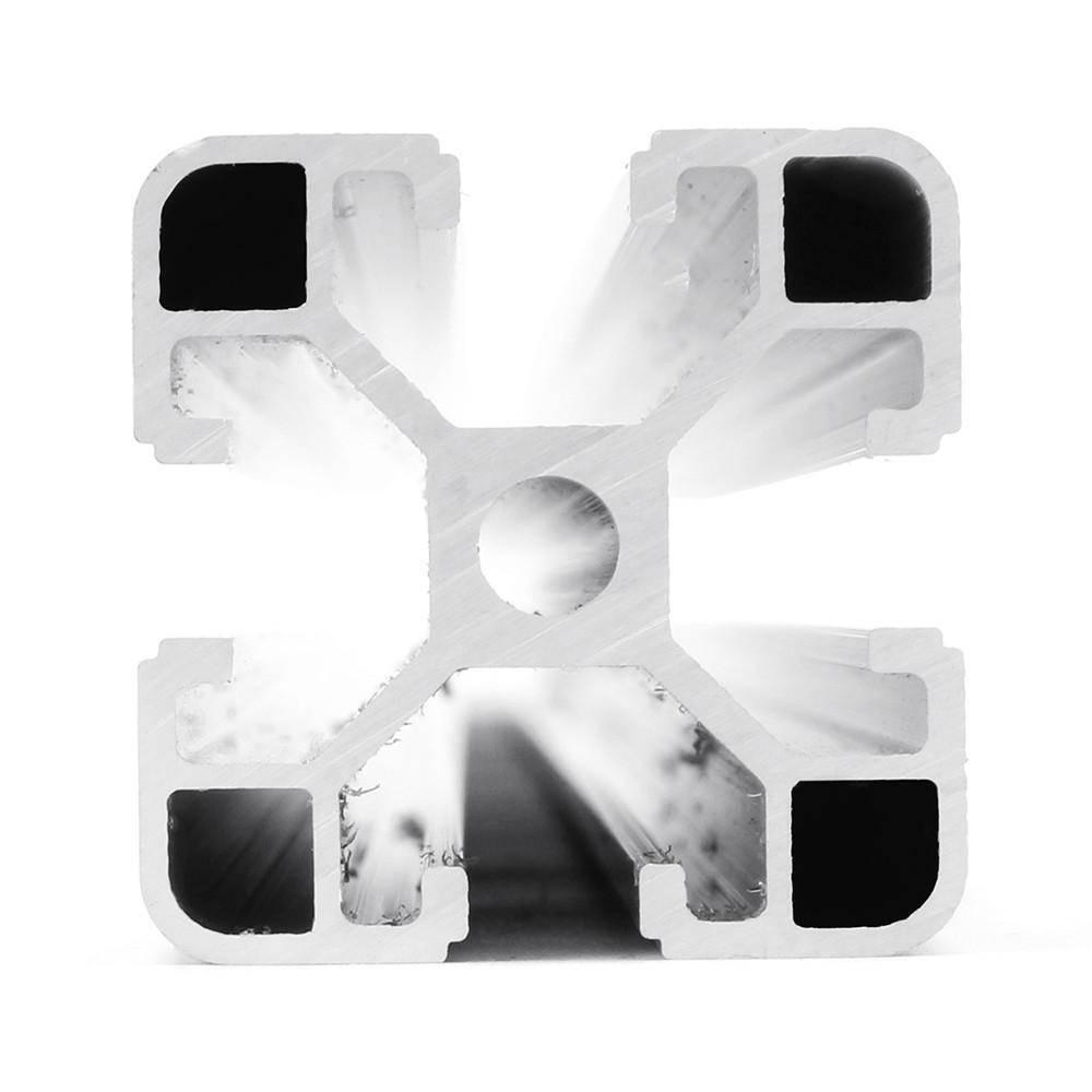 1 Meter 4040 Aluminium Profile Aluminium Extrusion For CNC And 3d Printer Color Black/silver - close-up cross-section view of a silver-coloured square aluminium extrusion with a central circular hole and four T-slots.
