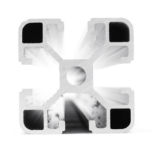 1 Meter 4040 Aluminium Profile Aluminium Extrusion For CNC And 3d Printer Color Black/silver - close-up cross-section view of a silver-coloured square aluminium extrusion with a central circular hole and four T-slots.