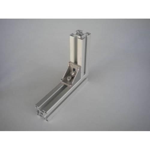 1 Piece 4040 Corner Fitting Angle Aluminum l Type Connector Bracket For Aluminum Profile - a silver metal L-shaped bracket connecting two pieces of aluminum extrusion profile.