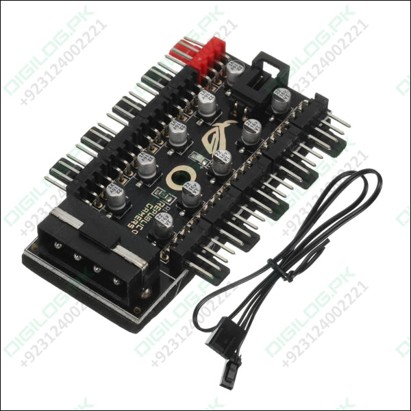 10-Port 4-Pin PWM Fan Hub Splitter Controller – SATA Powered PC Cooling Expansion