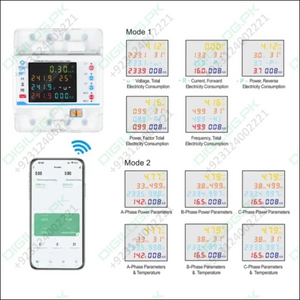 100A 3 Phase Smart Wifi Meter 22 In 1 3P4W Wifi Photovoltic Smart Meter In Pakistan