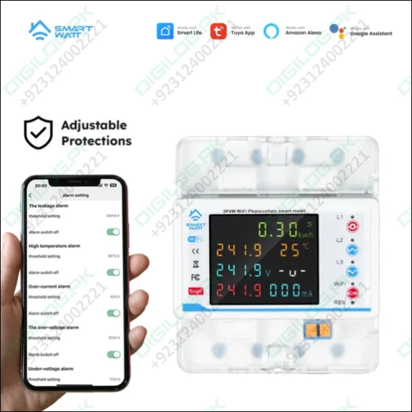100A 3 Phase Smart Wifi Meter 22 In 1 3P4W Wifi Photovoltic Smart Meter In Pakistan