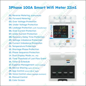 100A 3 Phase Smart Wifi Meter 22 In 1 3P4W Wifi Photovoltic Smart Meter In Pakistan