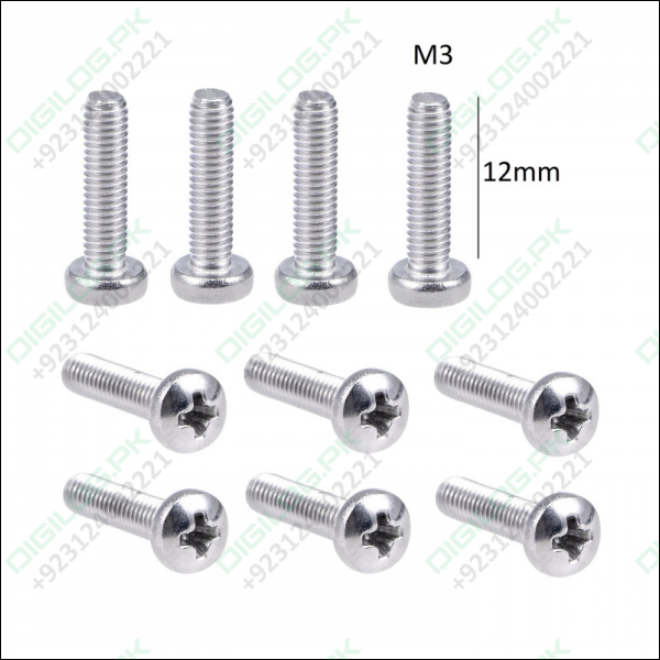 100pcs Pack 12mm M3 Screw in Pakistan