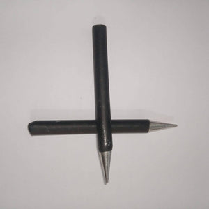 100watt Soldering Iron Bit - two black cylindrical soldering tips with pointed metal ends arranged in a cross shape against a white background.