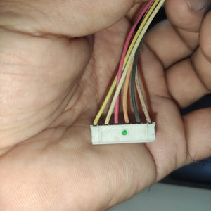 11 Pin Cable Connecotr For NEMA 17 Stepper Motor Used Cable - close-up of a white plastic connector housing with six multi-coloured wires attached.