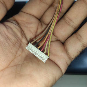 11 Pin Cable Connecotr For NEMA 17 Stepper Motor Used Cable - a close-up shot of a white plastic 11-pin connector housing with five multi-coloured wires.
