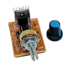 12V 5A DC Dimmer DC Fan Motor PWM Speed Controller Module Discontinue product - a brown circuit board with a B50K potentiometer, a heatsink, and a separate black knob.