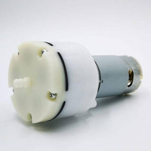 12V DC Gas Pump Air Pump For LCD Touch Separator And Multiple - a white plastic pump head attached to a cylindrical grey motor with a single protruding nozzle on the front face.