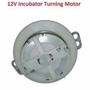 12V Low RPM Incubator Egg Turner Motor DC Gear Motor DC Moving Motor - a white circular DC gear motor with a central rotating shaft and mounting tabs on the sides.