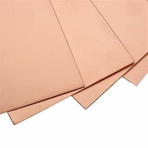 12x6 Inches Copper Clad Sheet Single Sided - multiple rectangular, flat sheets of copper-colored material stacked on top of each other.