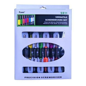 14 Pcs Repair Tools Screwdrivers Kit For Smartphone Pc Tablet 2811 - shown in its white retail packaging with a clear window displaying seven screwdrivers.
