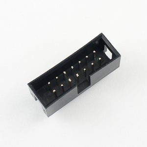 14-pin 2.54mm 2x7 Pin IDC Connector Straight Male Shrouded PCB Box Header – IDC Socket Connector - shown as a black rectangular plastic housing with fourteen vertical metal pins.