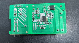 15V 2A Power Supply for Solar Inverters - a close-up of the green printed circuit board with various electronic components and soldering points.