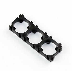 18650 Lithium Battery Holder 3p - a black plastic rectangular frame with three circular cutouts designed to hold three 18650 batteries side-by-side.