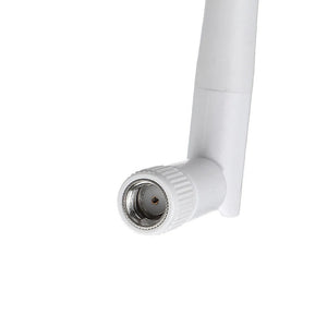 2.4GHz 3dBi WiFi Antenna SMA Foldable Router Antenna - a close-up showing the white foldable antenna and its circular threaded SMA connector.