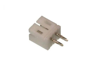2 Pin JST Ph Connector 2.0mm Pitch - a white plastic two-pin electrical connector with two exposed metal contact pins.