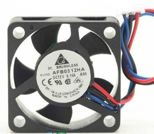 2 Wire 40x40x20mm 12V DC Brushless Fan - a black square cooling fan with a Delta Electronics label and a red, black, and blue wire connector.