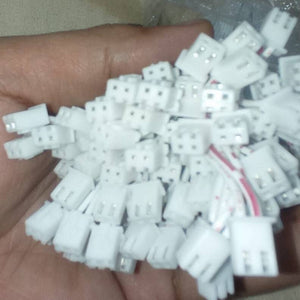 2 Wires 2.54mm Pitch Female JST Xh Connector Cable Wire - shown as a large pile of white plastic female connectors with attached multi-colored wires.