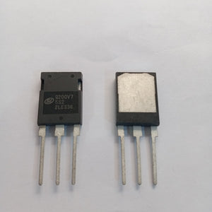 200A 750V IGBT Q200V75SDB1 SGTQ200V75SDB1-digilog.PK - two black electronic components with three metal pins, one displaying text including Q200V7 and the other showing a metal back.