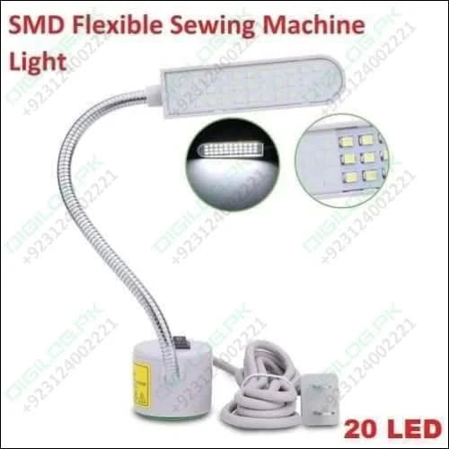 20 Smd Led Bendable Light Lamp 220v Magnetic Base Gooseneck
