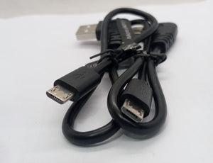20cm High Quality Micro USB Cable For Programming Nodemcu Wemos D1 ESP32 - two black Micro USB cables with a standard USB-A connector.