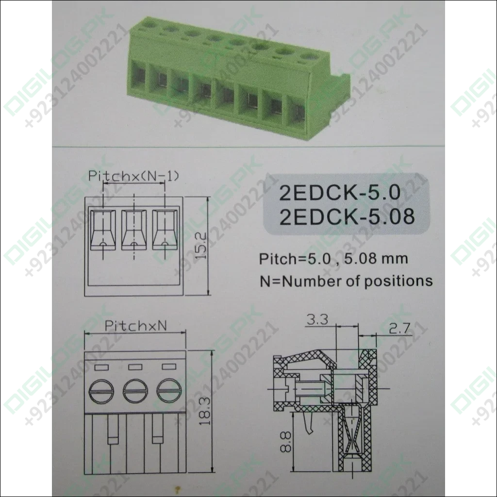 10 Pin Connector Pcb Mount Right Angle Bent Screw Terminal