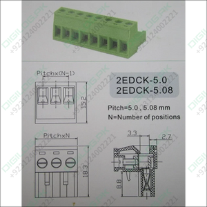 10 Pin Connector Pcb Mount Right Angle Bent Screw Terminal