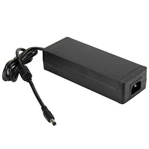 24V 4A DC Power Supply Adapter With Power Cable - a black rectangular power brick with an attached output cord and a C14 power input port.