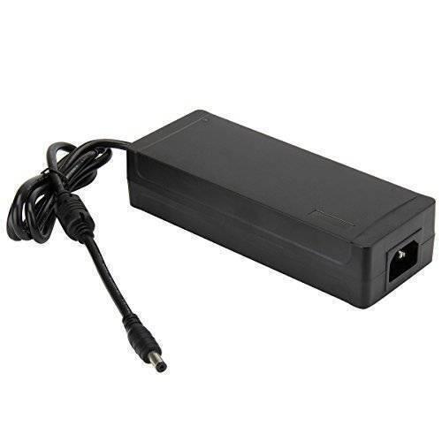 24V 4A DC Power Supply Adapter With Power Cable - a black rectangular power brick with an attached output cord and a C14 power input port.
