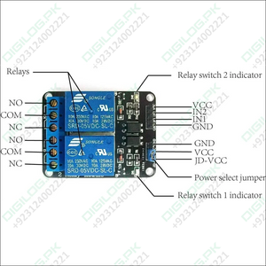 2 Channel Relay Module Board Arduino With Optocoupler