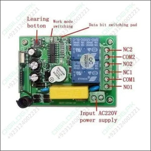 2 Channel Wireless 433mhz Remote Control Switch Module Ak