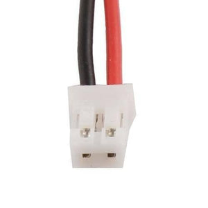 2mm Pitch JST2.0 Plug 2 Pin Extension Wire Connector - a close-up of a white 2-pin plastic connector with attached black and red wires.