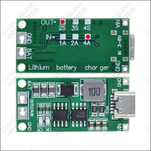 2S Type-C USB 2S BMS 4.5V-15V 18W 4A Lithium Battery Charging Module Support QC Fast Charge With Temperature Protection