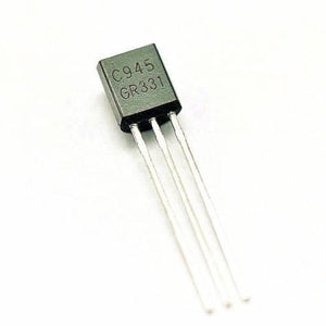 2SC945 C945 50V 0.15A Bipolar NPN Transistor - a small black electronic component with three metal pins and the text "C945 GR331" printed on its flat face.
