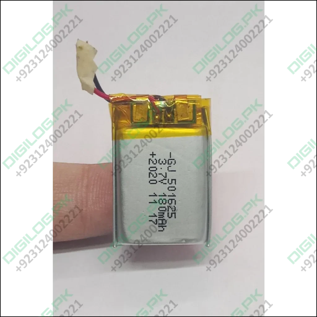 Small 3.7v 180mah Lithium Ion Battery with connector showcasing high energy density