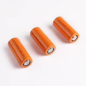 3.7V 2000mAh Cylindrical 26650 Li Ion Battery Cell - three orange cylindrical batteries with visible text labels on a plain white background.