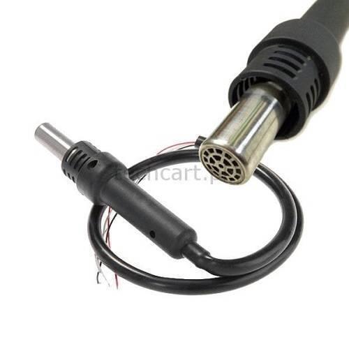3 Wire 220VAC 250W Hot Air Desolder Gun Handle - a black plastic handle with a metallic nozzle and a cable with exposed wire ends.