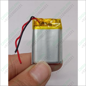 Rectangular 400mAh Li-Ion Battery with wires for bluetooth headsets and portable devices