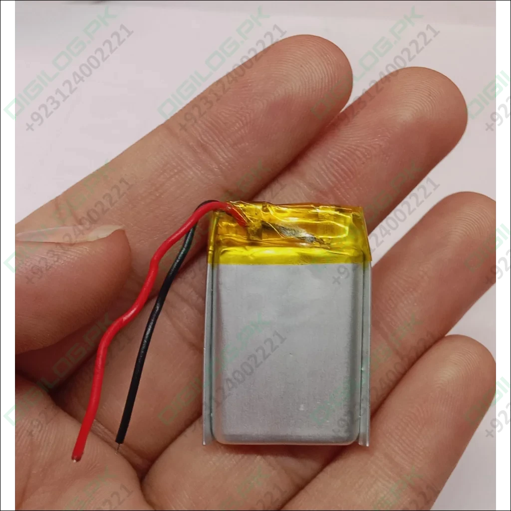 Rectangular 400mAh Li-Ion Battery with wires ideal for Bluetooth headsets in Pakistan