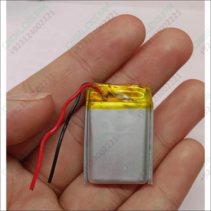 Rectangular 400mAh Li-Ion Battery with wires ideal for Bluetooth headsets in Pakistan