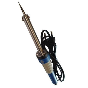 30W Soldering Iron - with a pointed metal tip, a blue and white handle, and a black power cord with a two-pin plug.