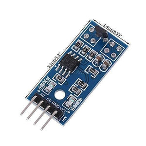 3144E Speed Counter Module Magnetic Detect sensor - shown as a blue rectangular circuit board with a four-pin connector and dimensions labeled.