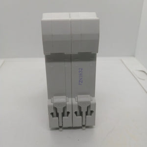 32A Tomzn Tob7z-63 2p DC 1000V Solar Circuit Breaker - Reliable Protection For Solar System - a grey, two-pole modular device with a DIN rail clip on the bottom and text printed on the side.