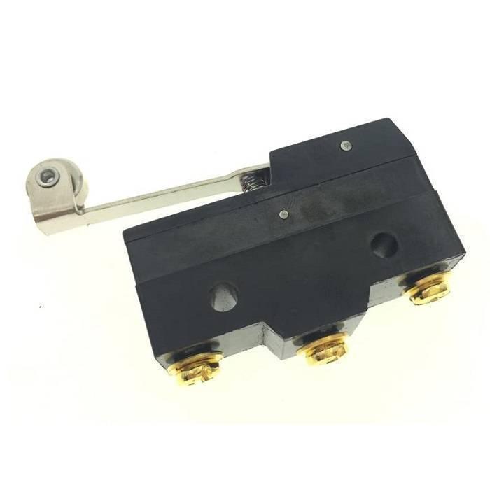 380VAC 220VDC 10A Micro Limit Switch Limitswitch Instantaneous Parallel Roller Hinge Lever Plunger LXW5-11G1 - a black rectangular body, a metal roller hinge lever, and three gold-colored screw terminals.