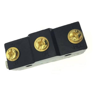 380VAC 220VDC 10A Micro Limit Switch Limitswitch Instantaneous Parallel Roller Hinge Lever Plunger LXW5-11G1 - a rectangular black component with three gold-colored screw terminals labeled NO, 3, and COM on its top surface.