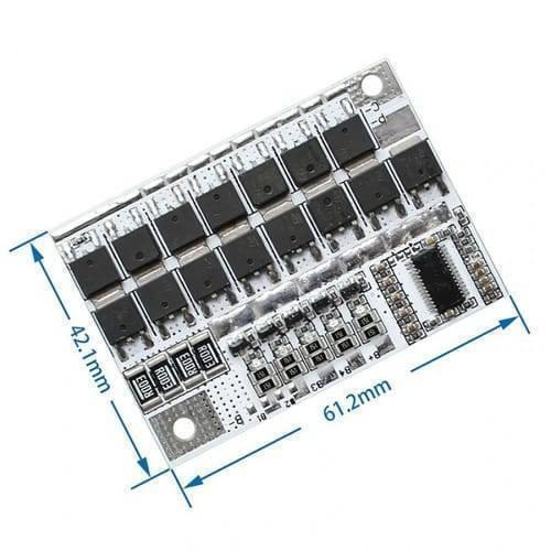 3s/4s/5s BMS 12V 16.8V 18V 3.2V 100A BMS For LiFePO4 Lithium Iron Phosphate Lithium Battery Protection Circuit Board Li-polymer Balance Charging - a rectangular white PCB with MOSFETs, resistors, and dimension labels in blue text.