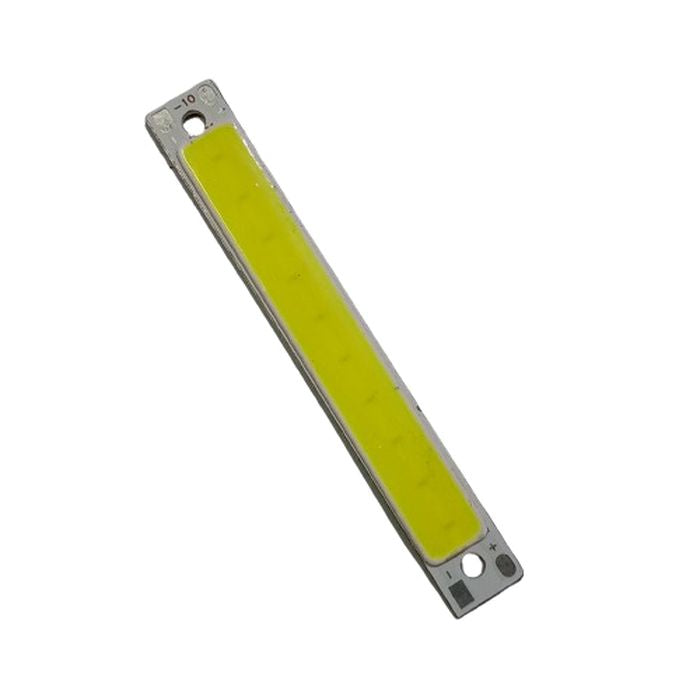 3W 3.7V 1000mA 300LM LED COB Light Module For Bike DIY Work Lamp Buy - a long, thin rectangular circuit board with a yellow light-emitting strip and mounting holes at each end.